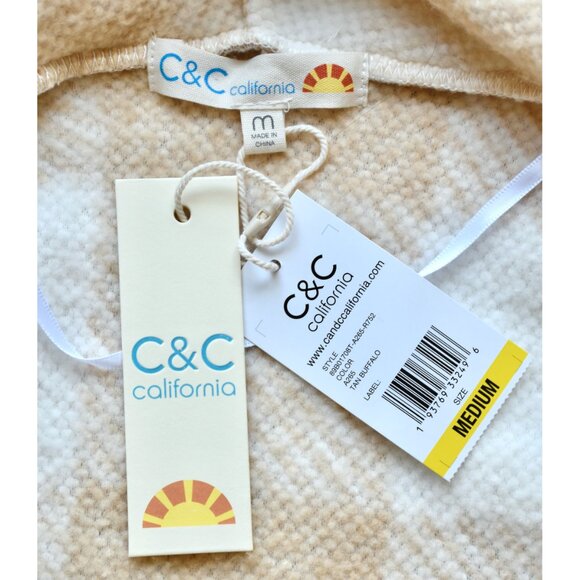 C&C CALIFORNIA NWT WATERFALL LAYERING TAN BUFFALO TOPPER JACKET. SIZE M - Picture 9 of 10